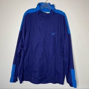 Vintage Nike Fit Windbreaker Sz Large Navy Blue Teal Y2K Sporty